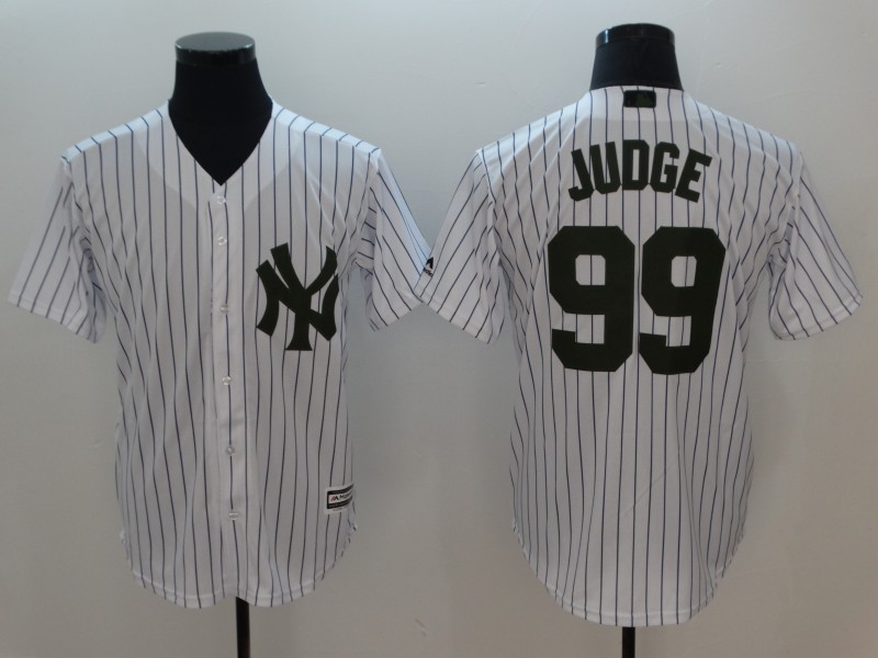Men New York Yankees #99 Judge White Commemorative Edition Game MLB Jerseys